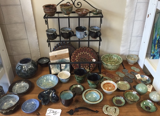 debra griffin pottery at store the artful mix, hopedale, MA