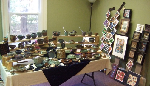 Debra Griffin pottery and art at Roots & Wings Yoga and Healing Arts Artisan Market