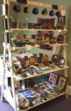 Debra Griffin pottery on display at Roots and Wings Annual Artisan Market and Benefit